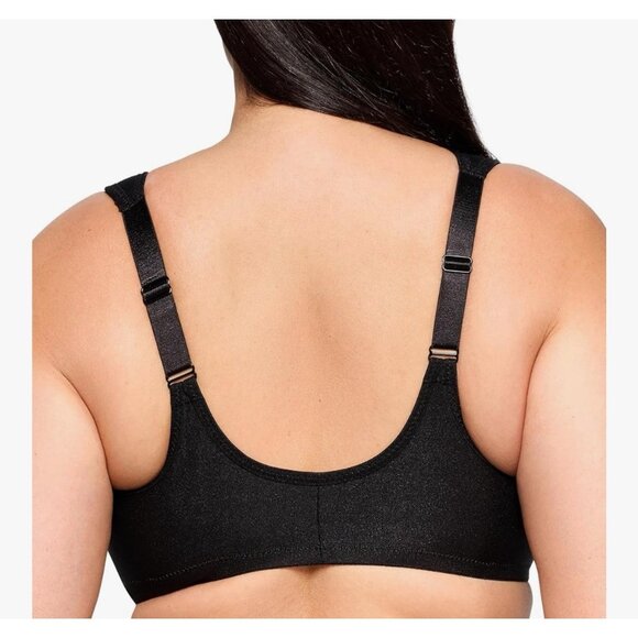 Glamorise Women's Black Full Figure Wonderwire Front Close Bra #1245 Size 36D - Picture 2 of 7
